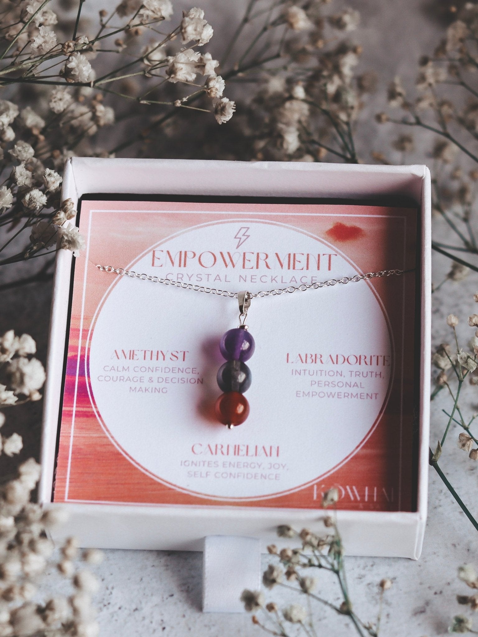 Empowerment Intention Necklace - Kowhai and Sage
