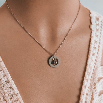 Eternity Ring Custom Engraved Necklace - Kowhai and Sage