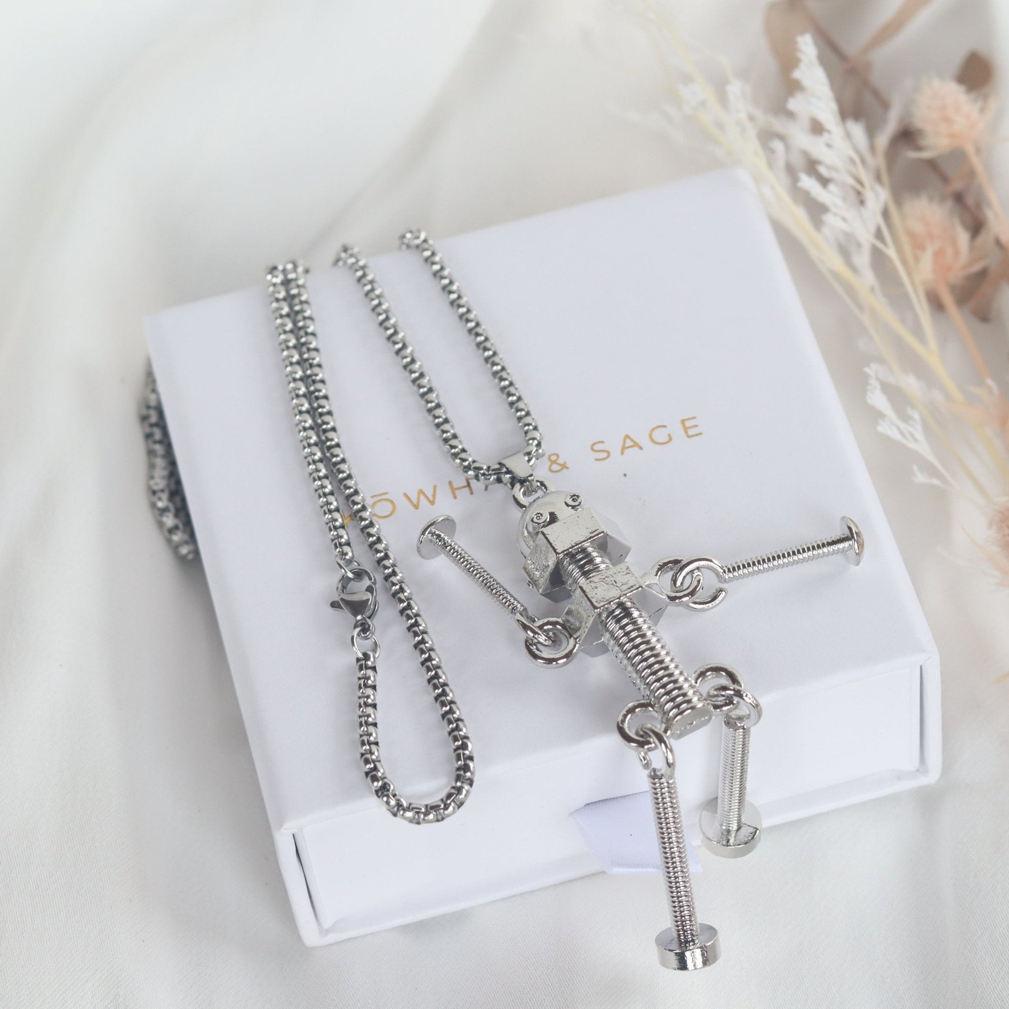 Fidget Friends Fidget Necklace - Kowhai and Sage