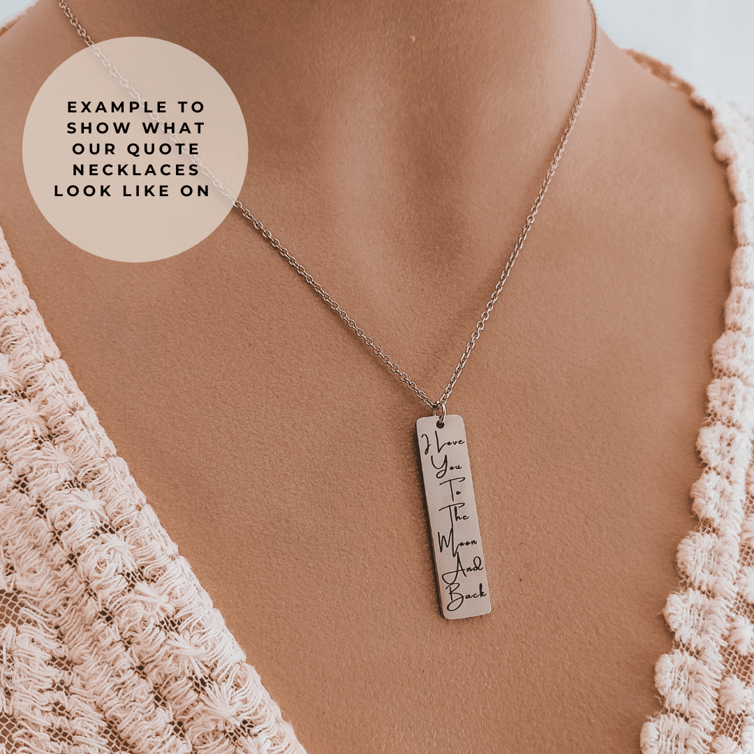 I Dwell In Possibility Quote Necklace - Kowhai and Sage